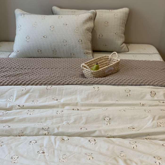 91家纺网 家纺一手货源 找家纺 汇庭 2025秋冬新款·全棉床盖三件套 原宿小狗