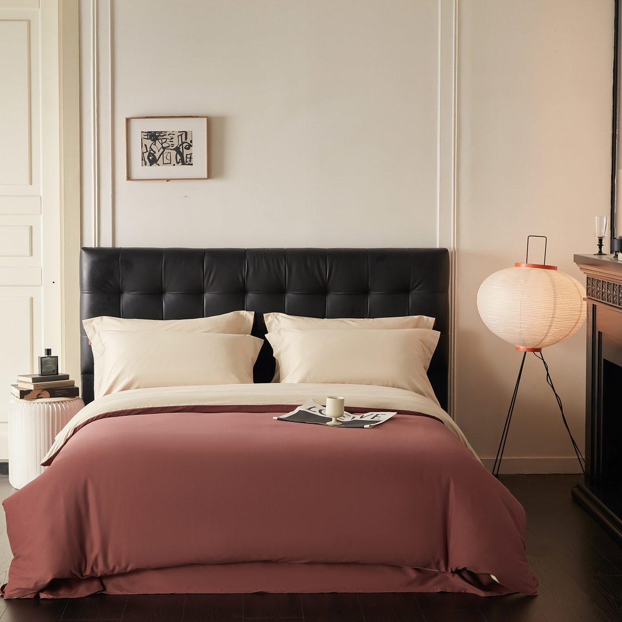 91家纺网 家纺一手货源 找家纺 （总）秀色家纺 2025新款60支长绒棉双面加厚磨毛保暖纯棉四件套纯色被套全棉轻奢高级感