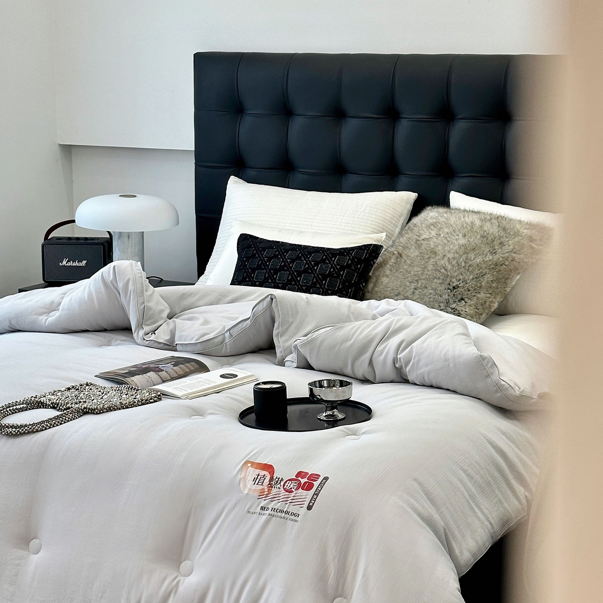 91家纺网 家纺一手货源 找家纺 JUICY 橘滋家纺 2025新款生物绒暖暖发热提花被子被芯 暖暖发热被-灰