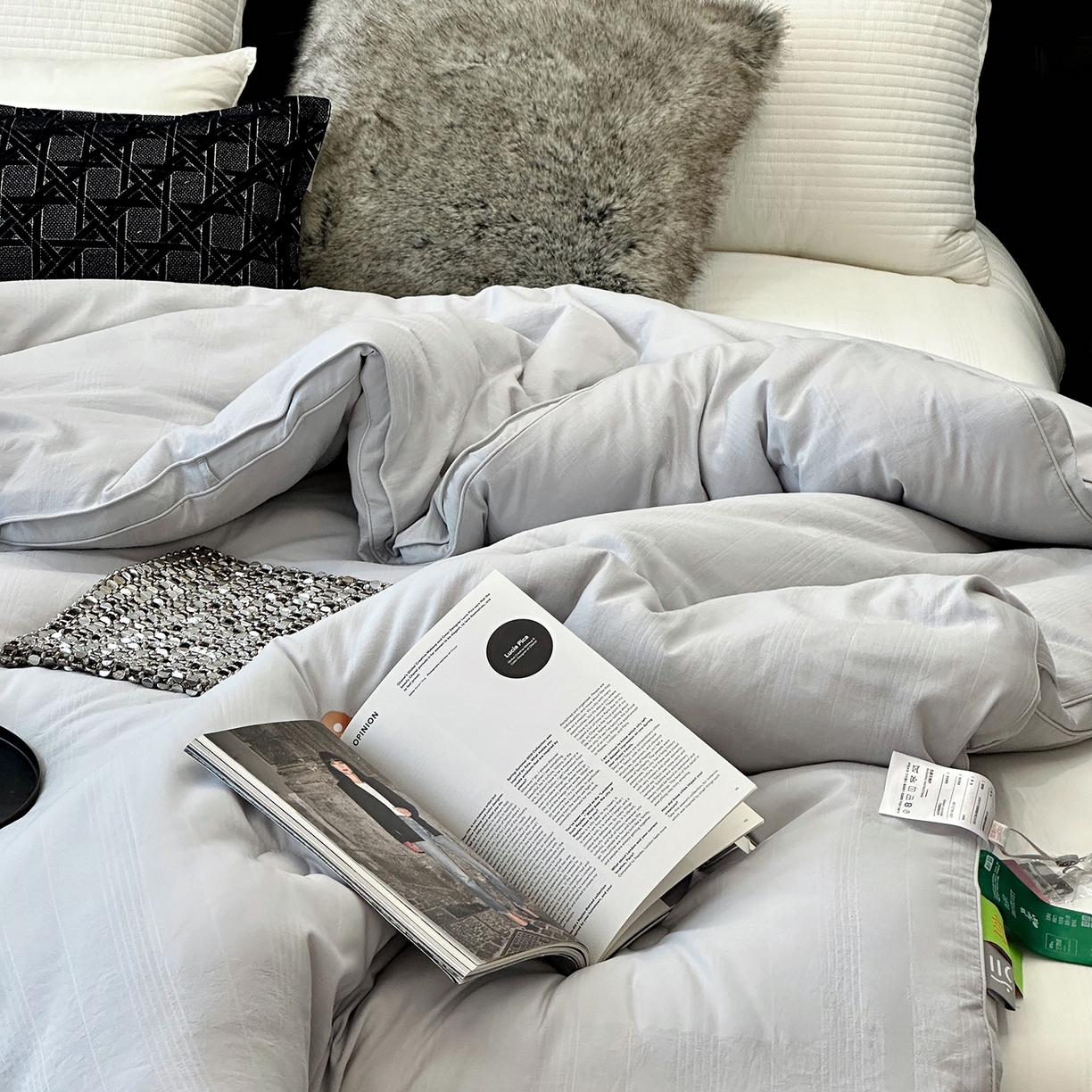 91家纺网 家纺一手货源 找家纺 JUICY 橘滋家纺 2025新款生物绒暖暖发热提花被子被芯 暖暖发热被-灰