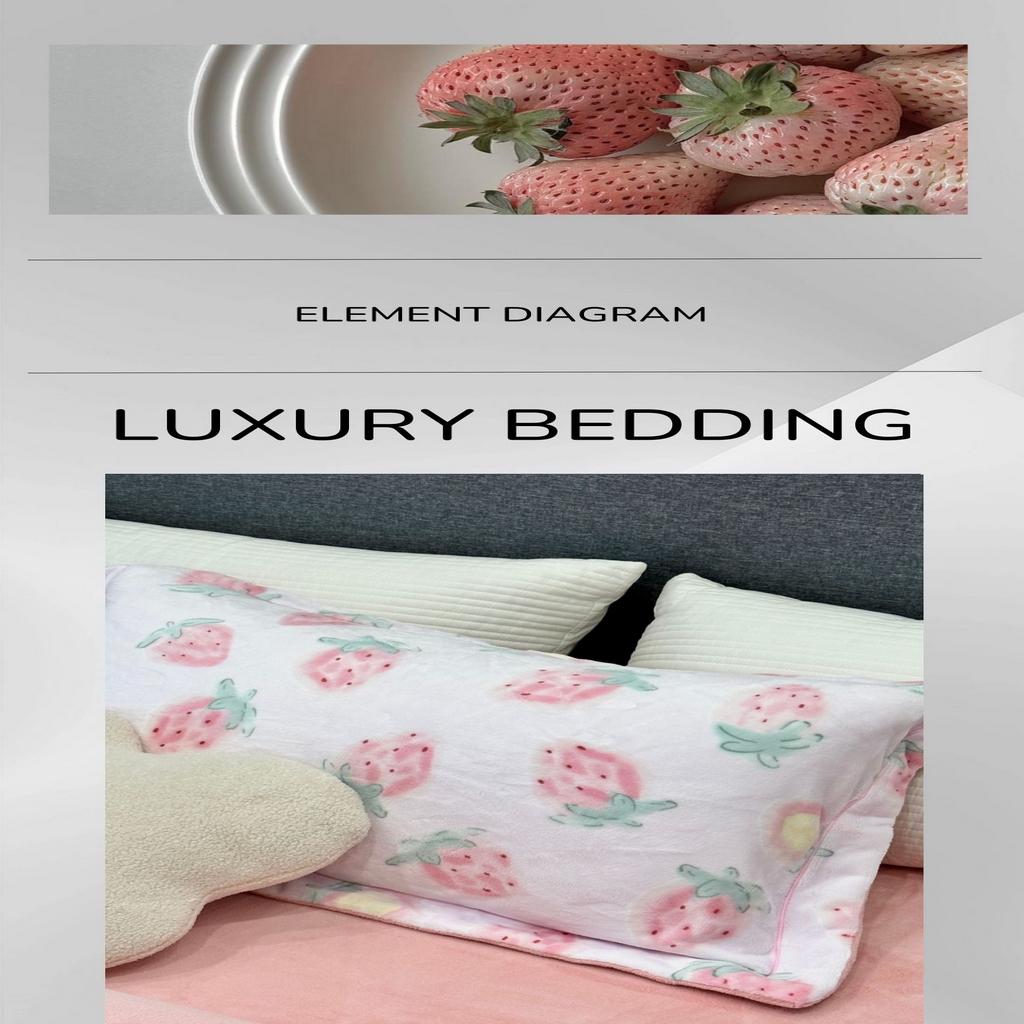 91家纺网 家纺一手货源 找家纺 JUICY 橘滋家纺 2025新款浪漫丰盈牛奶臻棉绒印花系列四件套 莓时莓刻