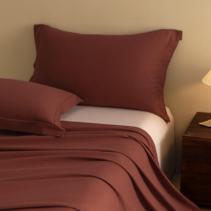 91家纺网 家纺一手货源 找家纺 秀色家纺 2025冬季微绒感精梳全棉加厚碳素轻磨毛纯棉床单三件套被单单件Ａ类 舒暖-白雾红尘