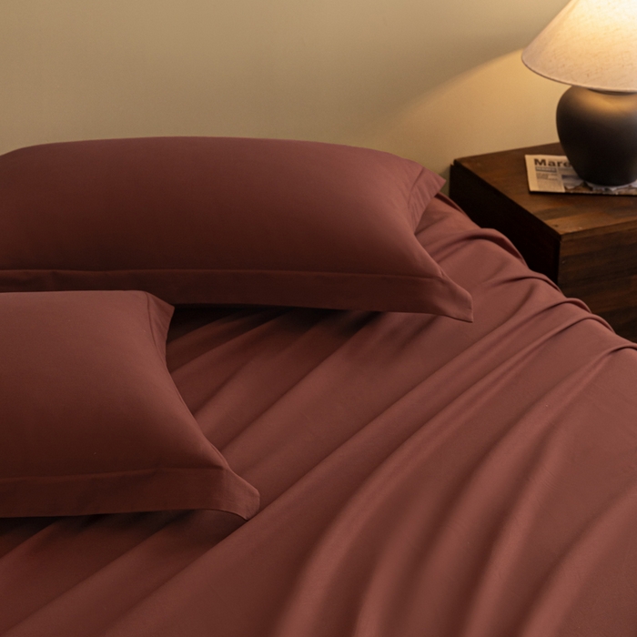 91家纺网 家纺一手货源 找家纺 秀色家纺 2025冬季微绒感精梳全棉加厚碳素轻磨毛纯棉床单三件套被单单件Ａ类 舒暖-白雾红尘