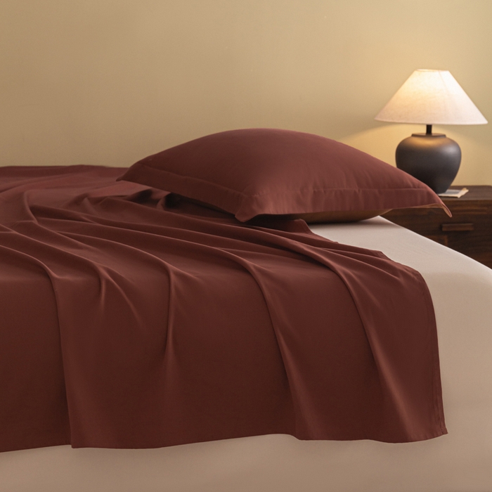 91家纺网 家纺一手货源 找家纺 秀色家纺 2025冬季微绒感精梳全棉加厚碳素轻磨毛纯棉床单三件套被单单件Ａ类 舒暖-白雾红尘