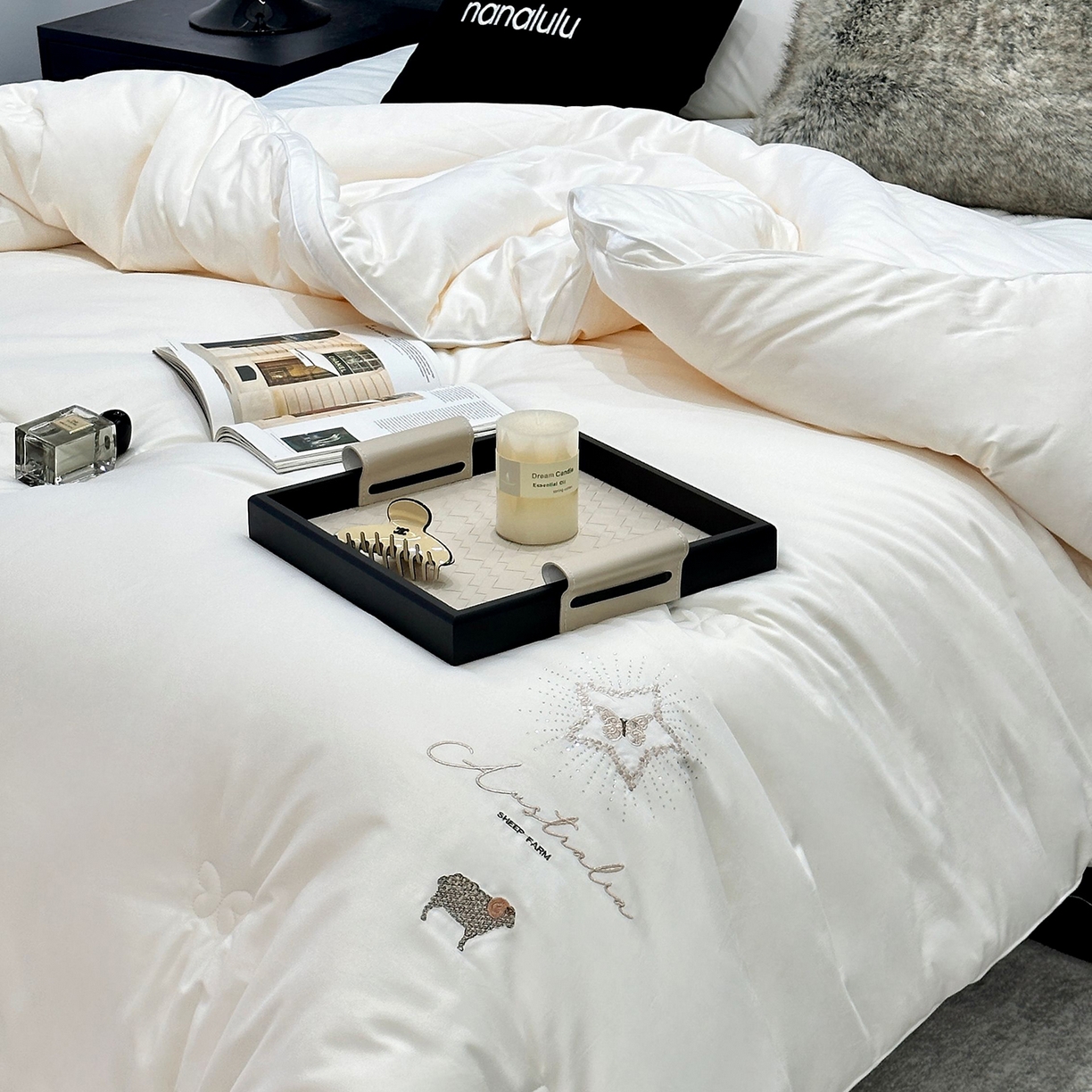 91家纺网 家纺一手货源 找家纺 JUICY 橘滋家纺 2025新款澳洲进口恒温羊毛被子被芯 澳洲进口恒温羊毛被-白色