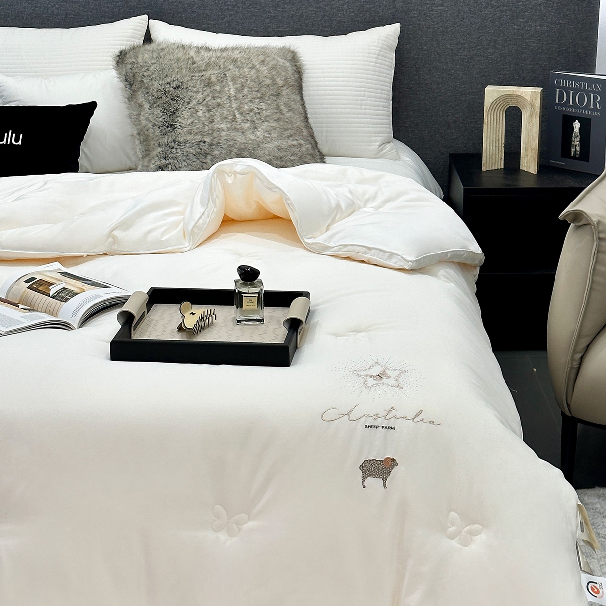 91家纺网 家纺一手货源 找家纺 JUICY 橘滋家纺 2025新款澳洲进口恒温羊毛被子被芯 澳洲进口恒温羊毛被-白色