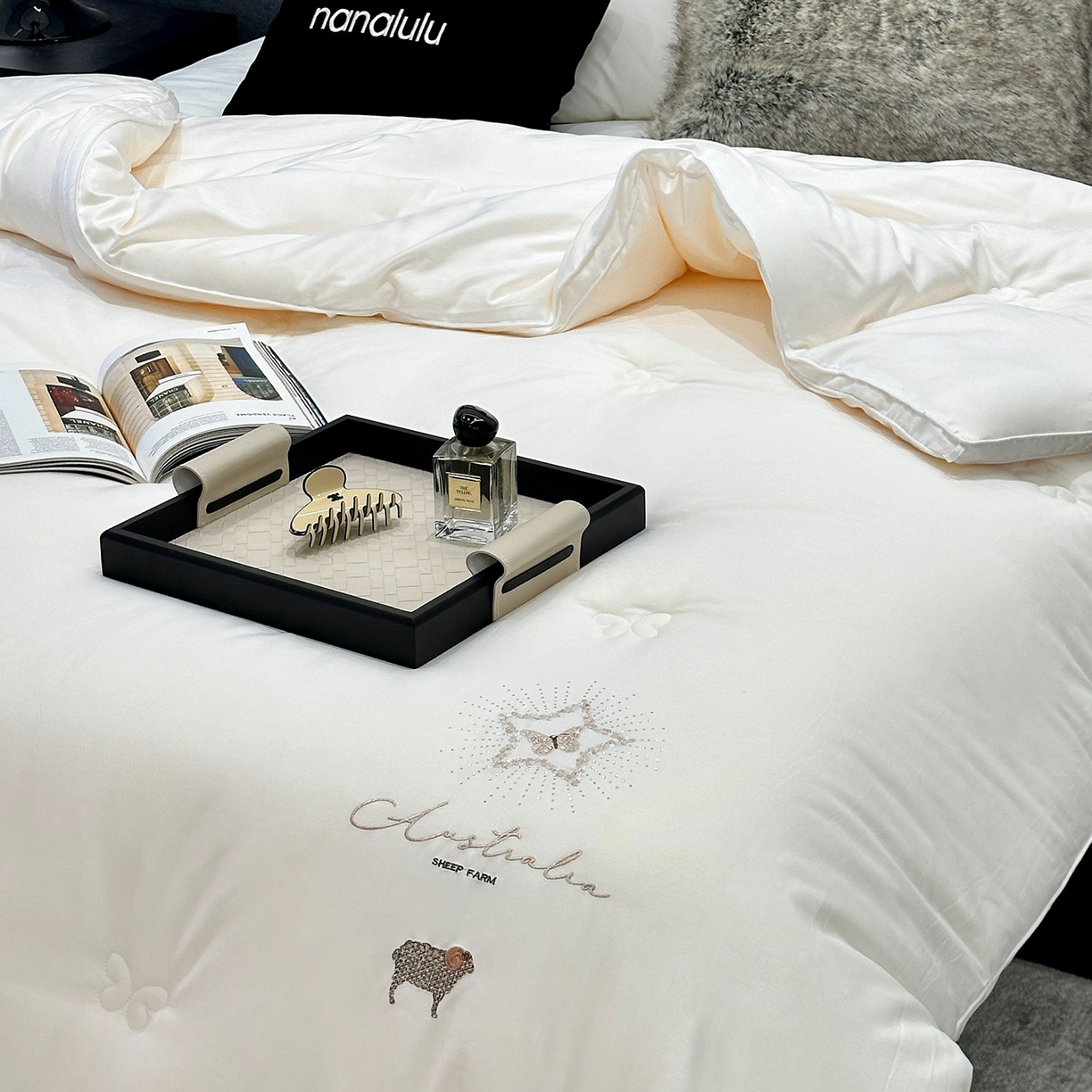 91家纺网 家纺一手货源 找家纺 JUICY 橘滋家纺 2025新款澳洲进口恒温羊毛被子被芯 澳洲进口恒温羊毛被-白色