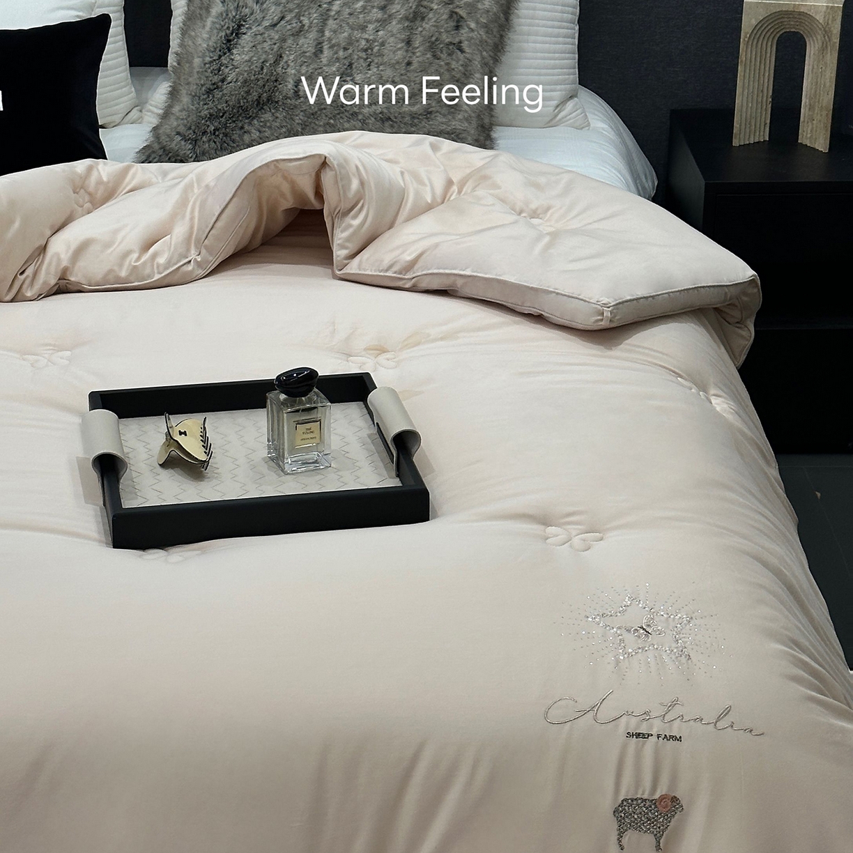 91家纺网 家纺一手货源 找家纺 JUICY 橘滋家纺 2025新款澳洲进口恒温羊毛被子被芯 澳洲进口恒温羊毛被-卡其