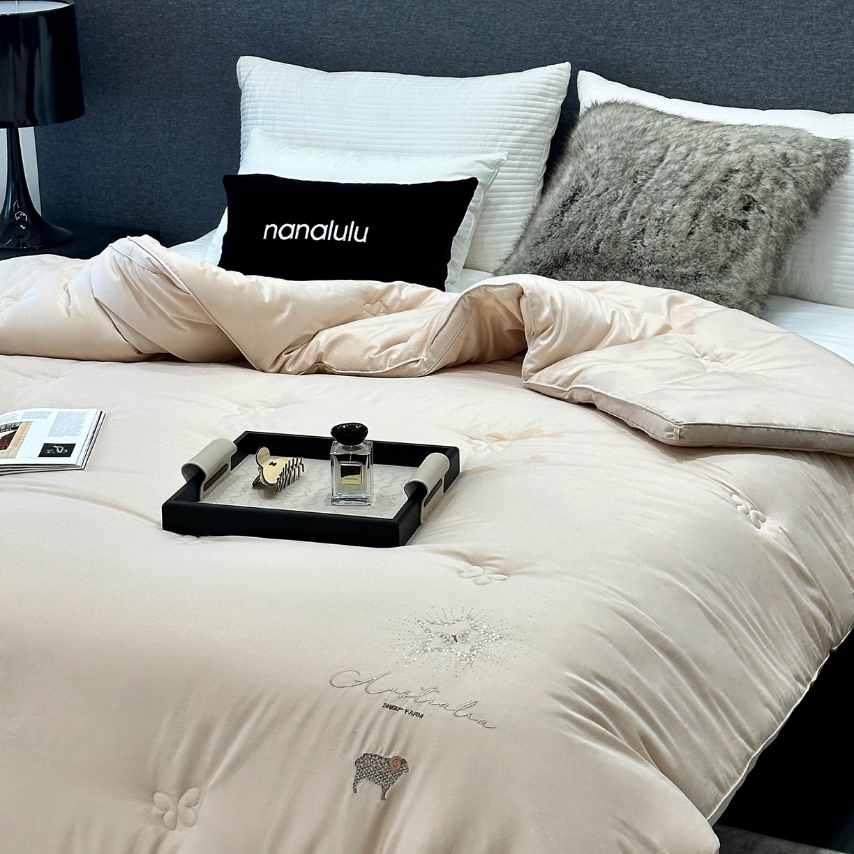 91家纺网 家纺一手货源 找家纺 JUICY 橘滋家纺 2025新款澳洲进口恒温羊毛被子被芯 澳洲进口恒温羊毛被-卡其