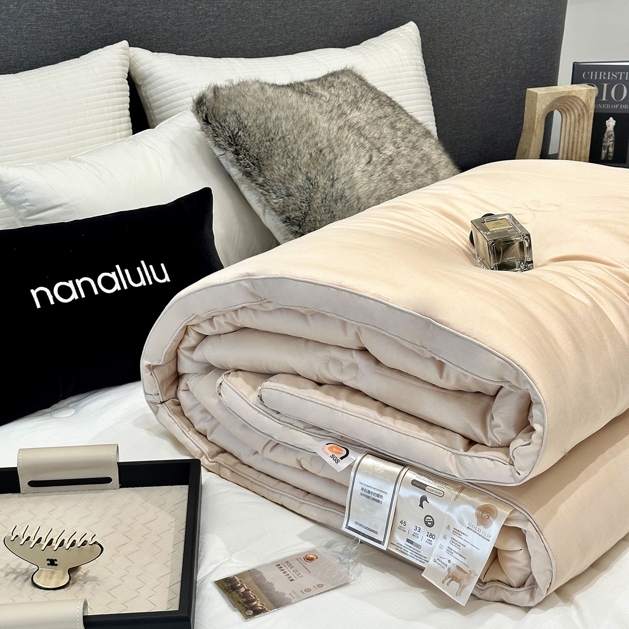 91家纺网 家纺一手货源 找家纺 JUICY 橘滋家纺 2025新款澳洲进口恒温羊毛被子被芯 澳洲进口恒温羊毛被-卡其