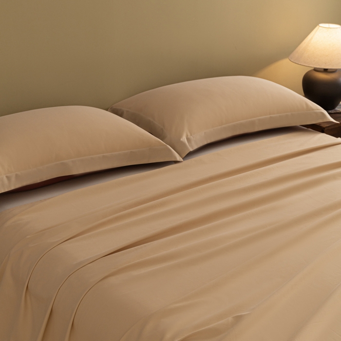 91家纺网 家纺一手货源 找家纺 秀色家纺 2025冬季微绒感精梳全棉加厚碳素轻磨毛纯棉床单三件套被单单件Ａ类 舒暖-奶油