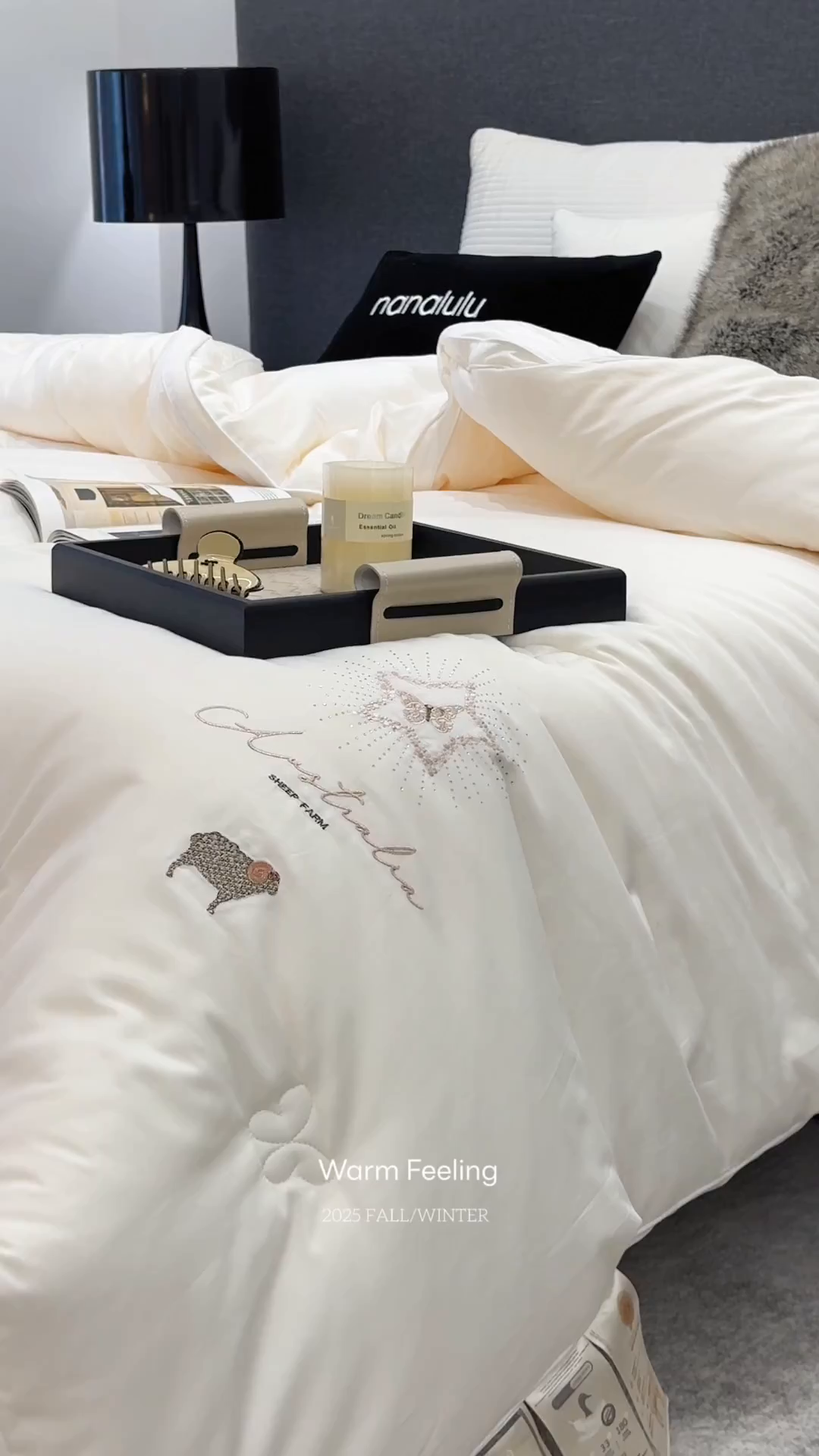 91家纺网 家纺一手货源 找家纺 JUICY 橘滋家纺 2025新款澳洲进口恒温羊毛被子被芯 澳洲进口恒温羊毛被-白色