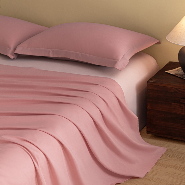 91家纺网 家纺一手货源 找家纺 秀色家纺 2025冬季微绒感精梳全棉加厚碳素轻磨毛纯棉床单三件套被单单件Ａ类 舒暖-肉桂粉