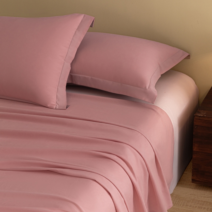 91家纺网 家纺一手货源 找家纺 秀色家纺 2025冬季微绒感精梳全棉加厚碳素轻磨毛纯棉床单三件套被单单件Ａ类 舒暖-肉桂粉