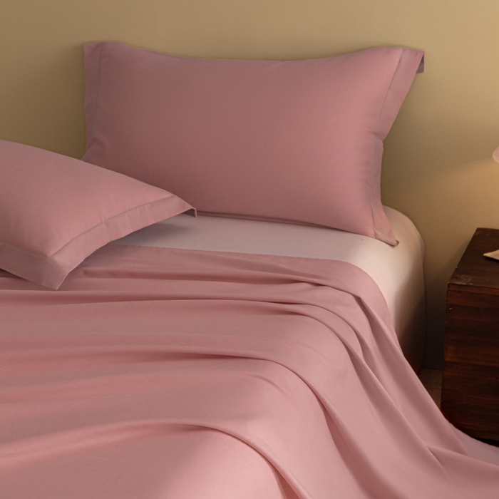 91家纺网 家纺一手货源 找家纺 秀色家纺 2025冬季微绒感精梳全棉加厚碳素轻磨毛纯棉床单三件套被单单件Ａ类 舒暖-肉桂粉