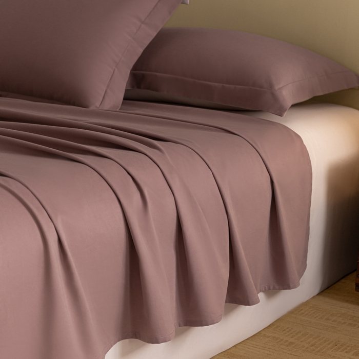 91家纺网 家纺一手货源 找家纺 秀色家纺 2025冬季微绒感精梳全棉加厚碳素轻磨毛纯棉床单三件套被单单件Ａ类 舒暖-香芋紫