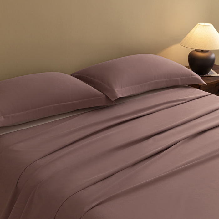 91家纺网 家纺一手货源 找家纺 秀色家纺 2025冬季微绒感精梳全棉加厚碳素轻磨毛纯棉床单三件套被单单件Ａ类 舒暖-香芋紫