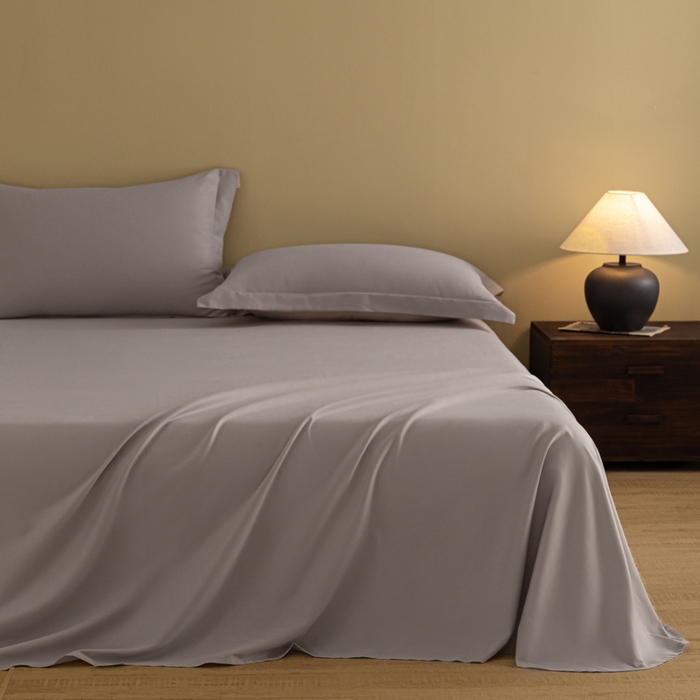 91家纺网 家纺一手货源 找家纺 秀色家纺 2025冬季微绒感精梳全棉加厚碳素轻磨毛纯棉床单三件套被单单件Ａ类 舒暖-珍珠灰