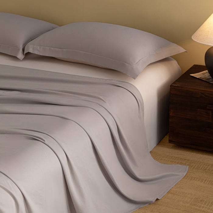 91家纺网 家纺一手货源 找家纺 秀色家纺 2025冬季微绒感精梳全棉加厚碳素轻磨毛纯棉床单三件套被单单件Ａ类 舒暖-珍珠灰