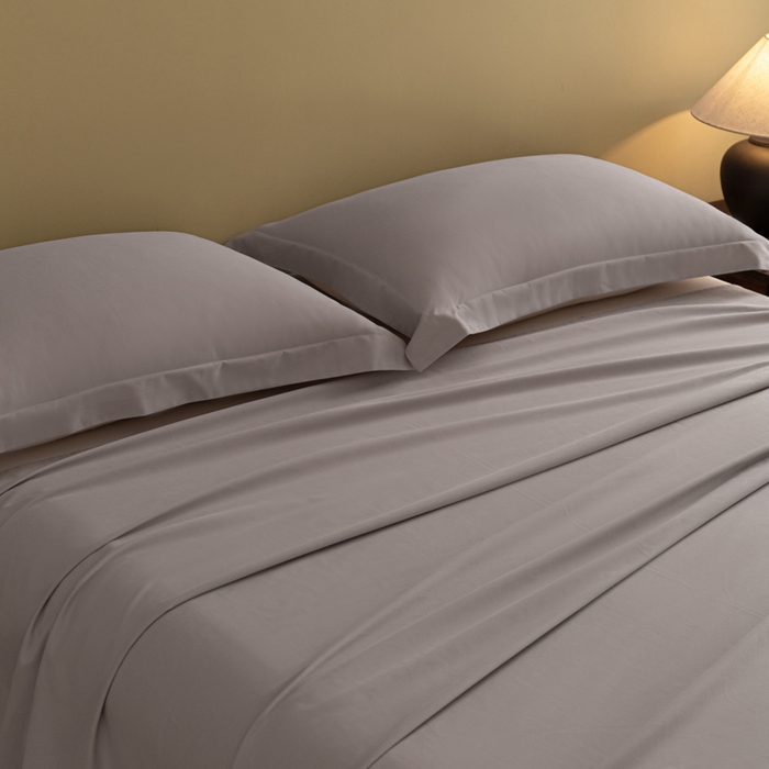 91家纺网 家纺一手货源 找家纺 秀色家纺 2025冬季微绒感精梳全棉加厚碳素轻磨毛纯棉床单三件套被单单件Ａ类 舒暖-珍珠灰