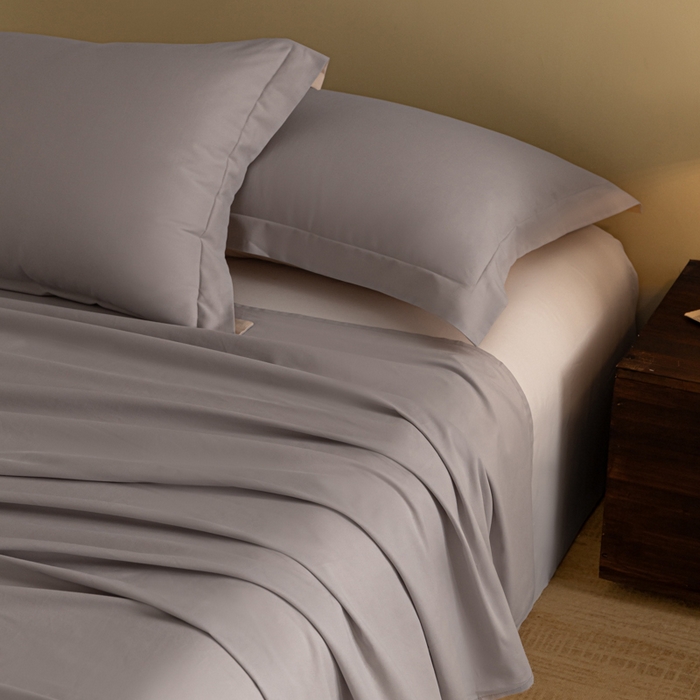 91家纺网 家纺一手货源 找家纺 秀色家纺 2025冬季微绒感精梳全棉加厚碳素轻磨毛纯棉床单三件套被单单件Ａ类 舒暖-珍珠灰