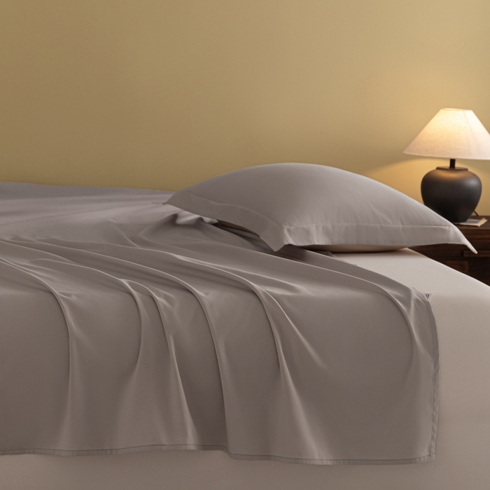 91家纺网 家纺一手货源 找家纺 秀色家纺 2025冬季微绒感精梳全棉加厚碳素轻磨毛纯棉床单三件套被单单件Ａ类 舒暖-珍珠灰