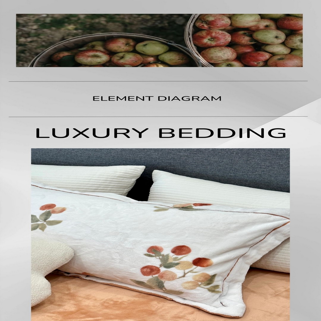 91家纺网 家纺一手货源 找家纺 JUICY 橘滋家纺 2025新款浪漫丰盈牛奶臻棉绒印花系列四件套 恬淡时光