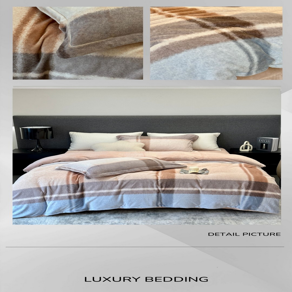 91家纺网 家纺一手货源 找家纺 JUICY 橘滋家纺 2025新款浪漫丰盈牛奶臻棉绒印花系列四件套 影格