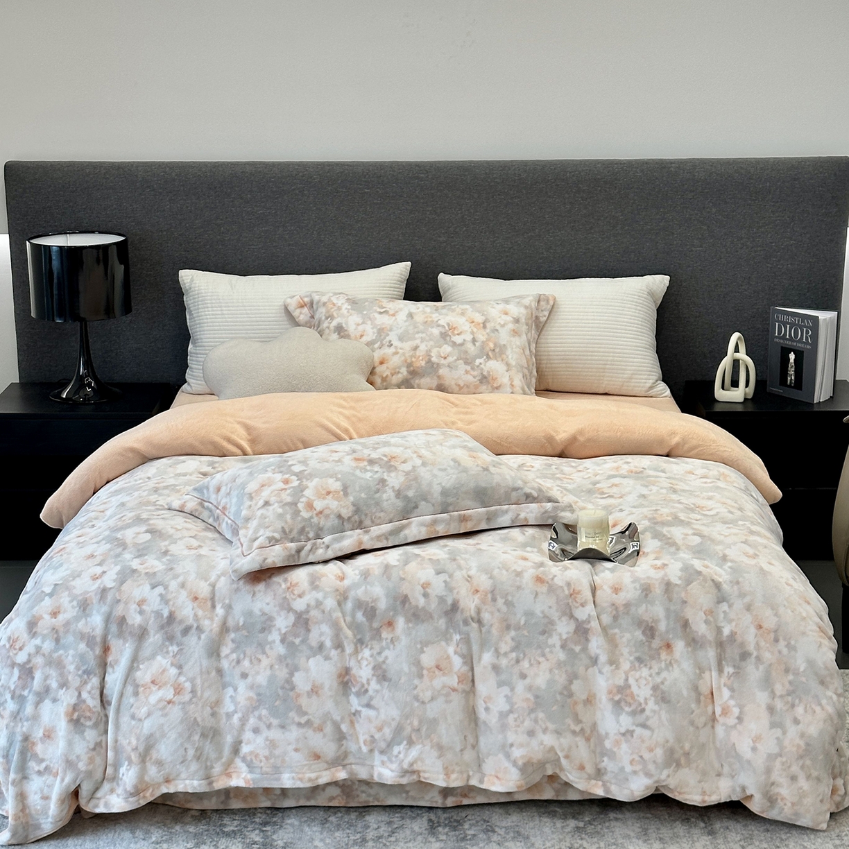 JUICY 橘滋家纺 2025新款浪漫丰盈牛奶臻棉绒印花系列四件套 玉容