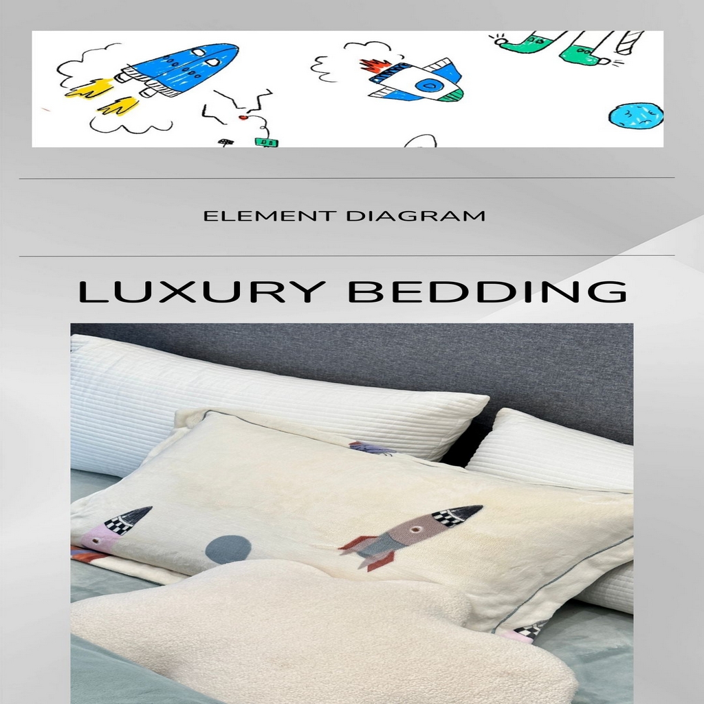 91家纺网 家纺一手货源 找家纺 JUICY 橘滋家纺 2025新款浪漫丰盈牛奶臻棉绒印花系列四件套 月球之行