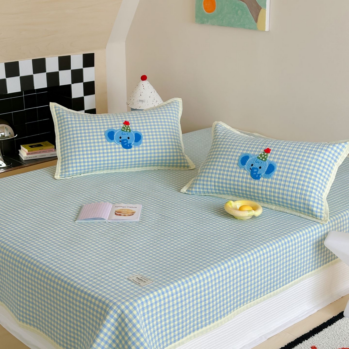 91家纺网 家纺一手货源 找家纺 （总）觅糖家纺 2025新款色织水洗棉毛巾绣床盖四件套