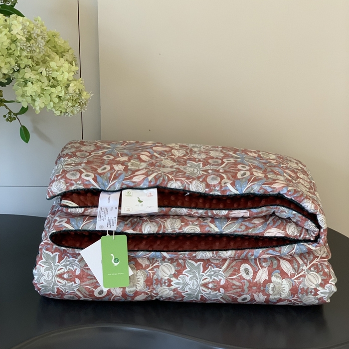 91家纺网 家纺一手货源 找家纺 汇庭 2025秋冬新款·幸运双豆春秋被系列 蔓德琳红