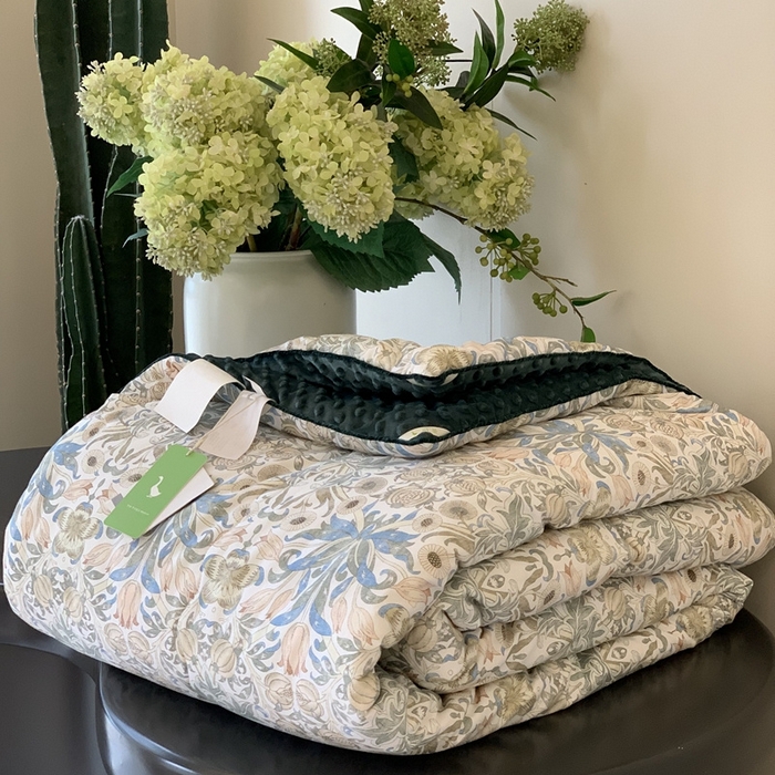 91家纺网 家纺一手货源 找家纺 汇庭 2025秋冬新款·幸运双豆春秋被系列 蔓德琳绿