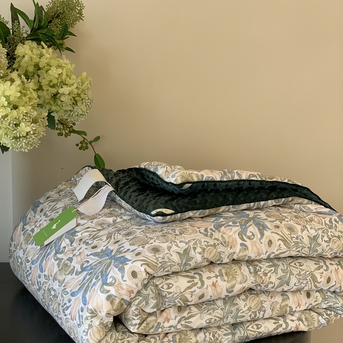 91家纺网 家纺一手货源 找家纺 汇庭 2025秋冬新款·幸运双豆春秋被系列 蔓德琳绿