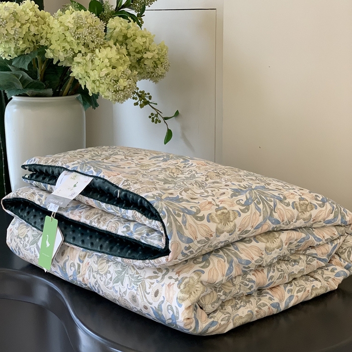 91家纺网 家纺一手货源 找家纺 汇庭 2025秋冬新款·幸运双豆春秋被系列 蔓德琳绿