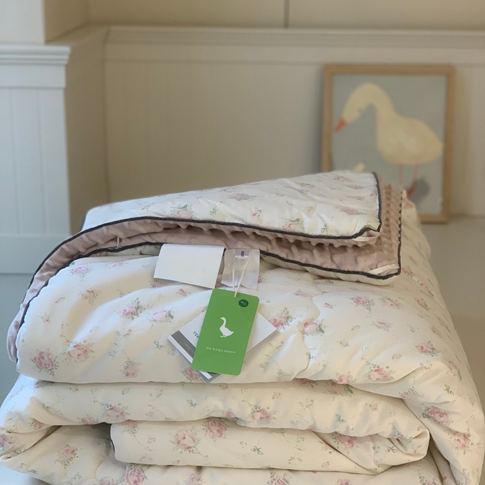 91家纺网 家纺一手货源 找家纺 汇庭 2025秋冬新款·幸运双豆春秋被系列 若兮粉