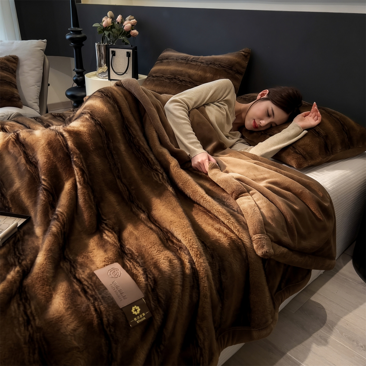 91家纺网 家纺一手货源 找家纺 （总）慕木家纺 2025新款轻奢大金貂四件套雪山飞狐系列