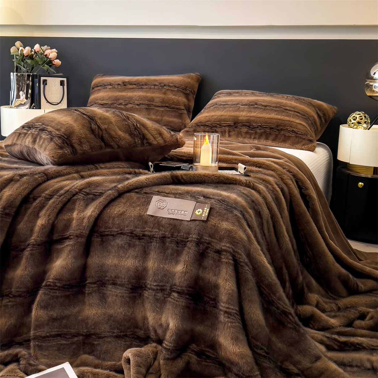 91家纺网 家纺一手货源 找家纺 （总）慕木家纺 2025新款轻奢大金貂四件套雪山飞狐系列