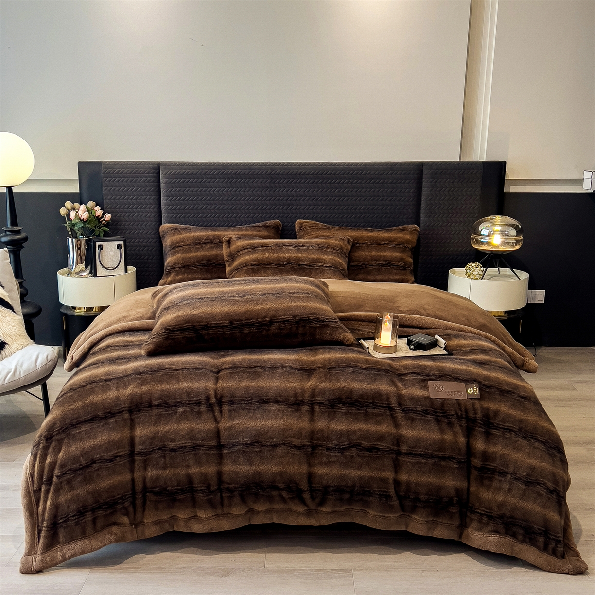 91家纺网 家纺一手货源 找家纺 （总）慕木家纺 2025新款轻奢大金貂四件套雪山飞狐系列