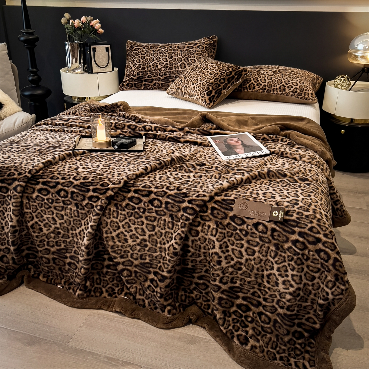 91家纺网 家纺一手货源 找家纺 慕木家纺 2025新款轻奢水貂拉链毛毯可可慕莎系列 可可慕莎-魅影棕咖