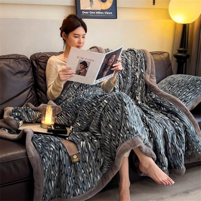 91家纺网 家纺一手货源 找家纺 （总）慕木家纺 2025新款轻奢水貂拉链毛毯可可慕莎系列