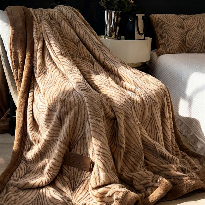 91家纺网 家纺一手货源 找家纺 （总）慕木家纺 2025新款轻奢水貂拉链毛毯可可慕莎系列