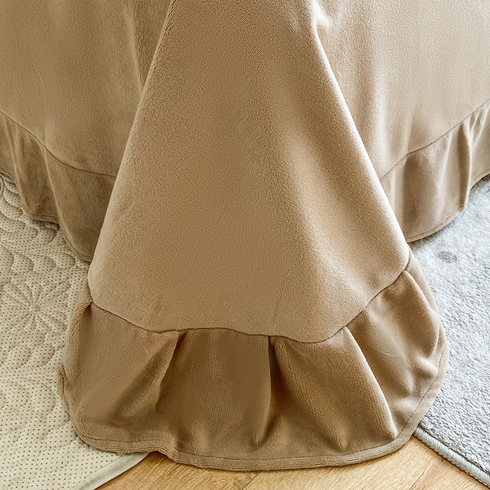 91家纺网 家纺一手货源 找家纺 棉生活家纺 2025新款卡通牛奶绒贴布绣系列四件套 啦卟卟 咖