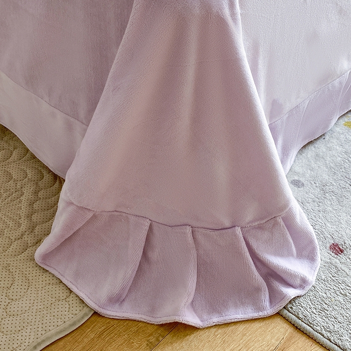 91家纺网 家纺一手货源 找家纺 棉生活家纺 2025新款卡通牛奶绒贴布绣系列四件套 乖乖兔 紫