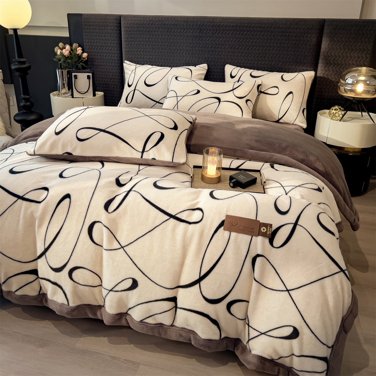 91家纺网 家纺一手货源 找家纺 （总）慕木家纺 2025新款轻奢水貂四件套可可慕莎系列