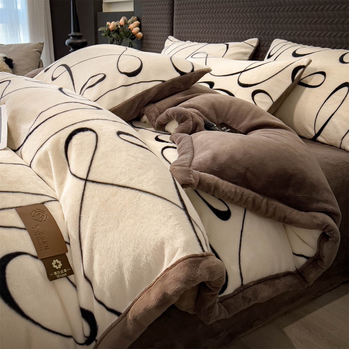 91家纺网 家纺一手货源 找家纺 （总）慕木家纺 2025新款轻奢水貂四件套可可慕莎系列