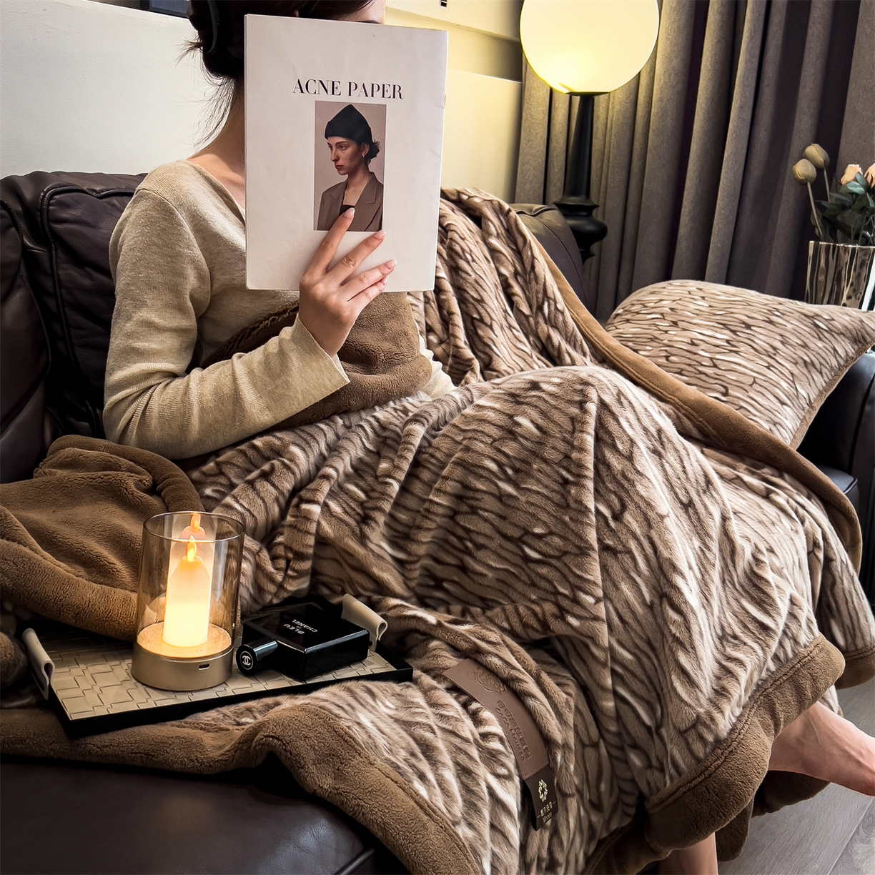 91家纺网 家纺一手货源 找家纺 慕木家纺 2025新款轻奢水貂四件套可可慕莎系列 可可慕莎-绮罗金棕