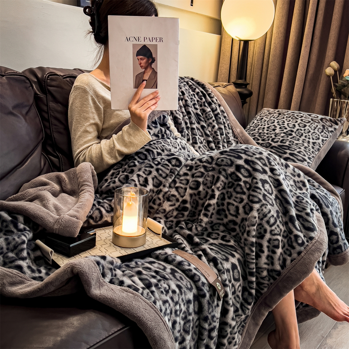 91家纺网 家纺一手货源 找家纺 慕木家纺 2025新款轻奢水貂四件套可可慕莎系列 可可慕莎-魅影蓝灰