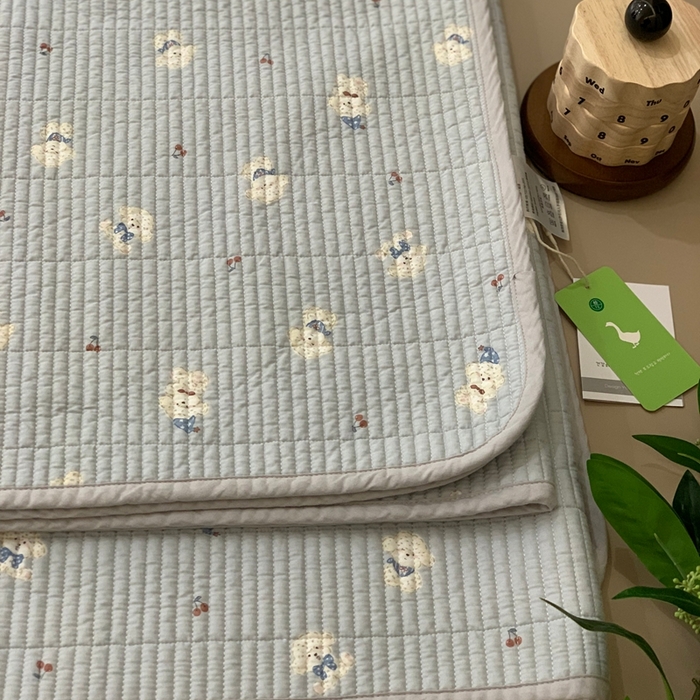 91家纺网 家纺一手货源 找家纺 汇庭 2025新款·慕斯单品床盖系列 奶油小狗