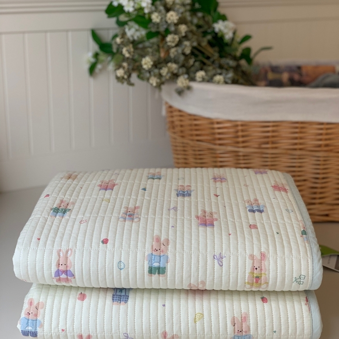 91家纺网 家纺一手货源 找家纺 汇庭 2025新款·慕斯单品床盖系列 糖果兔